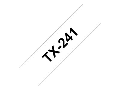 Brother TX-241 - černý tisk na bílé, šířka 18 mm