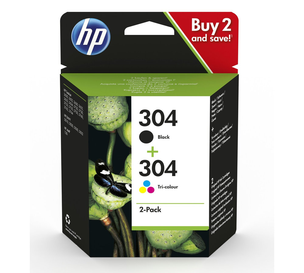 HP 304 Sada inkoustových náplní - černá a tříbarevná