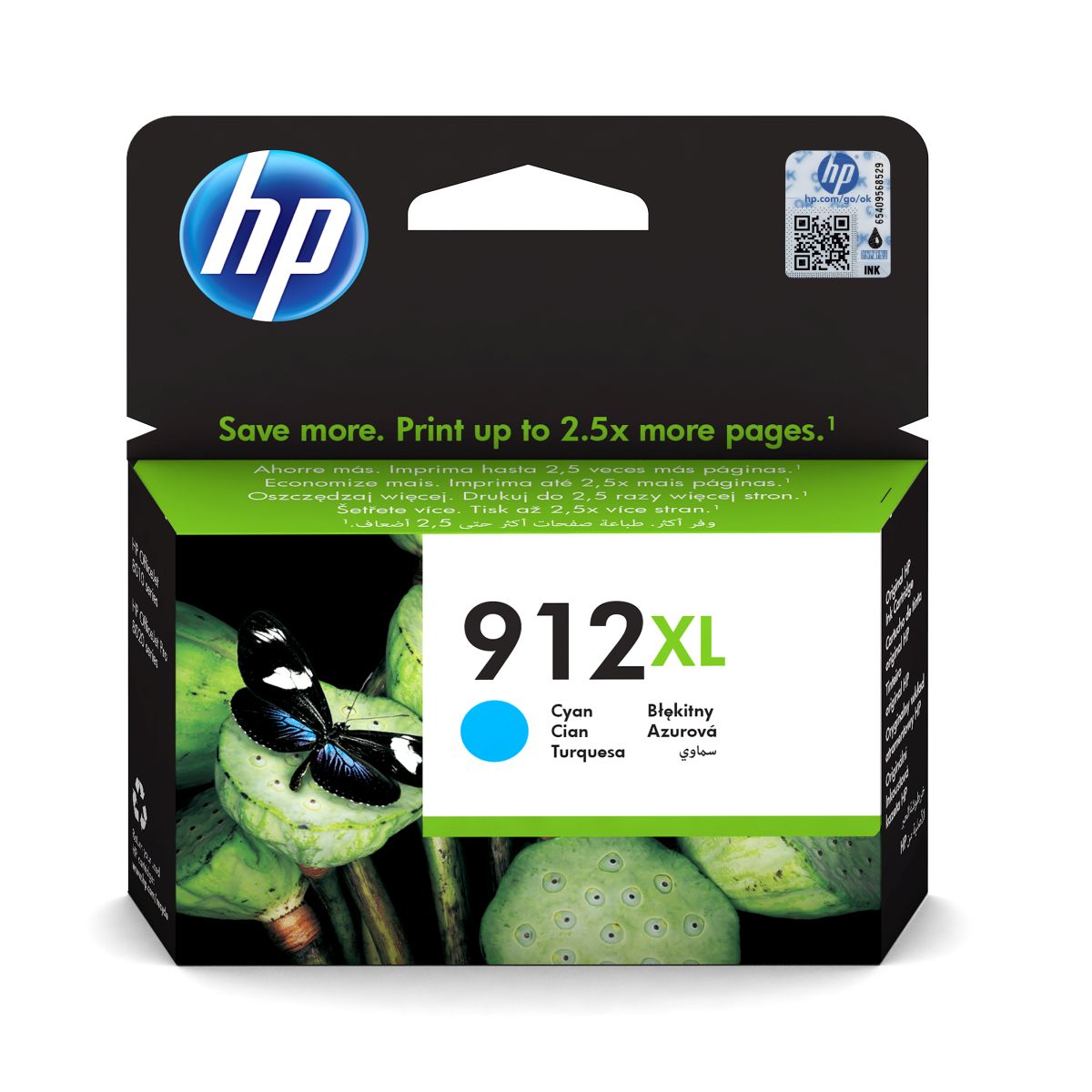 HP 912XL Azurová originální inkoustová kazeta s vysokou výtěžností